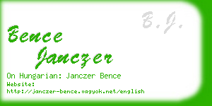 bence janczer business card